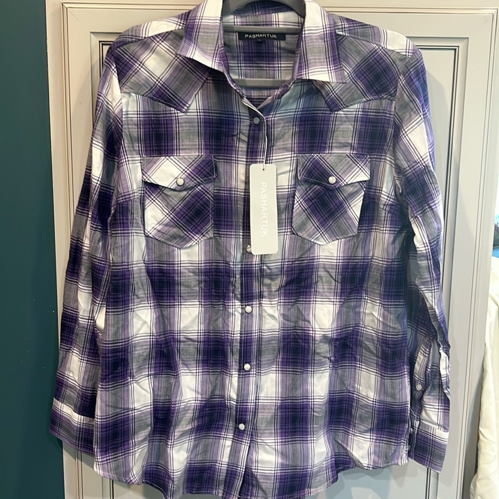 NWT Plaid Button Down